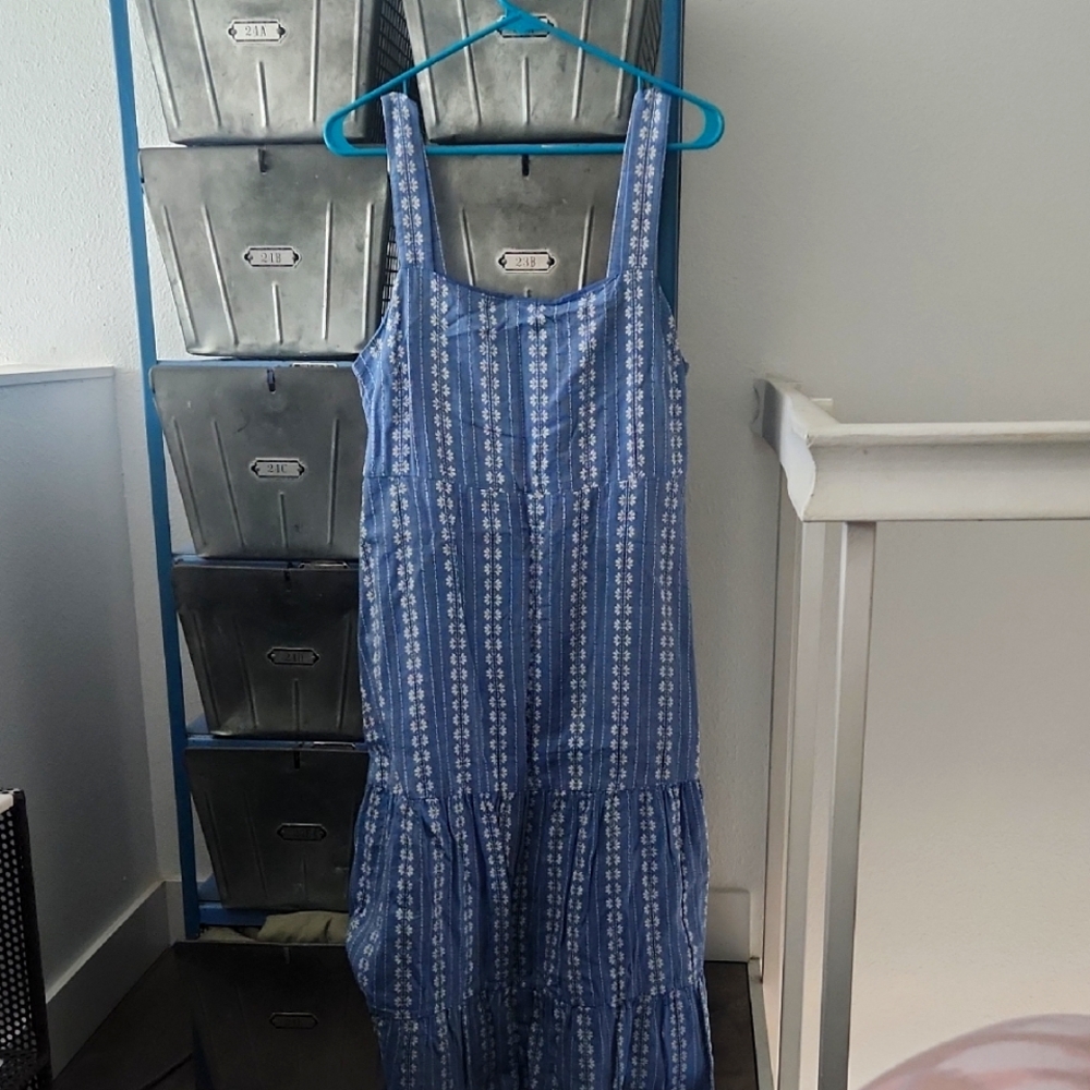 Madewell Blue Patterned Sleeveless Dress